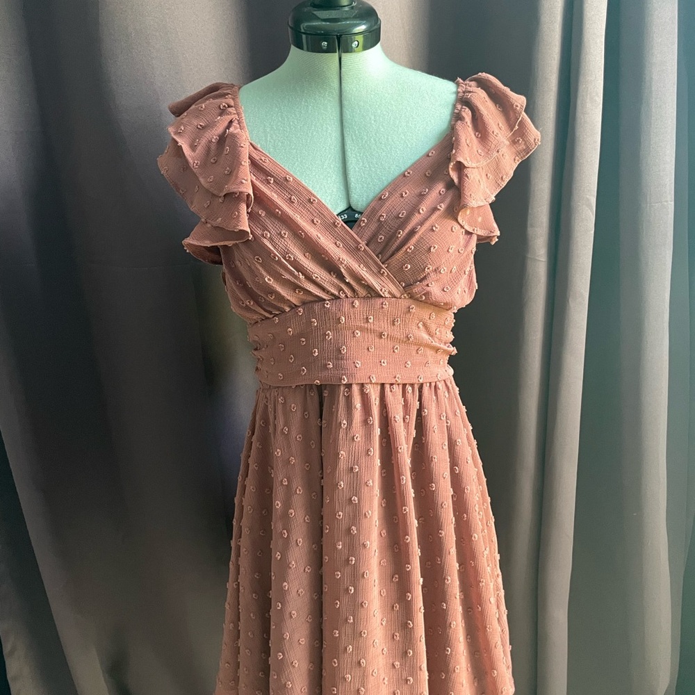 Altar'd State Pink Ruffle Mini Dress